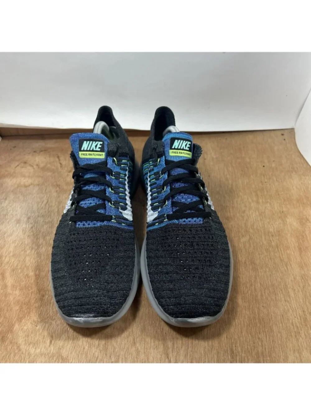 Nike Free RN Flyknit Shoes Mens 10.5 Blue Black Road Running Athletic Sneakers